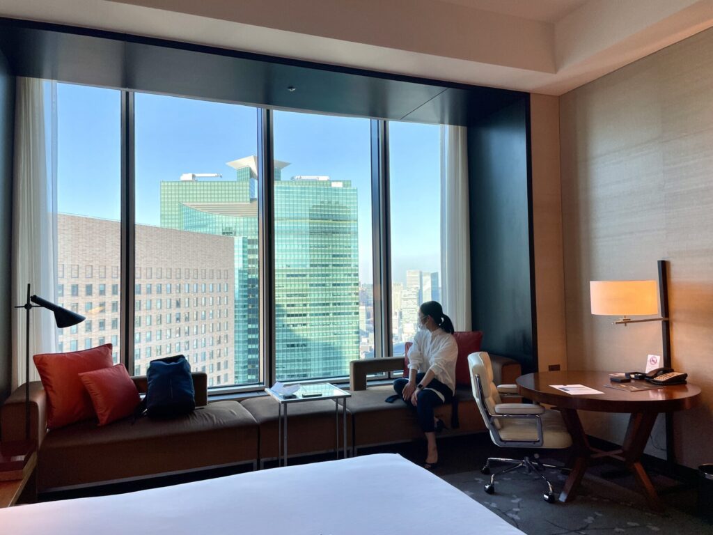 コンラッド東京 シティの眺望と記念撮影