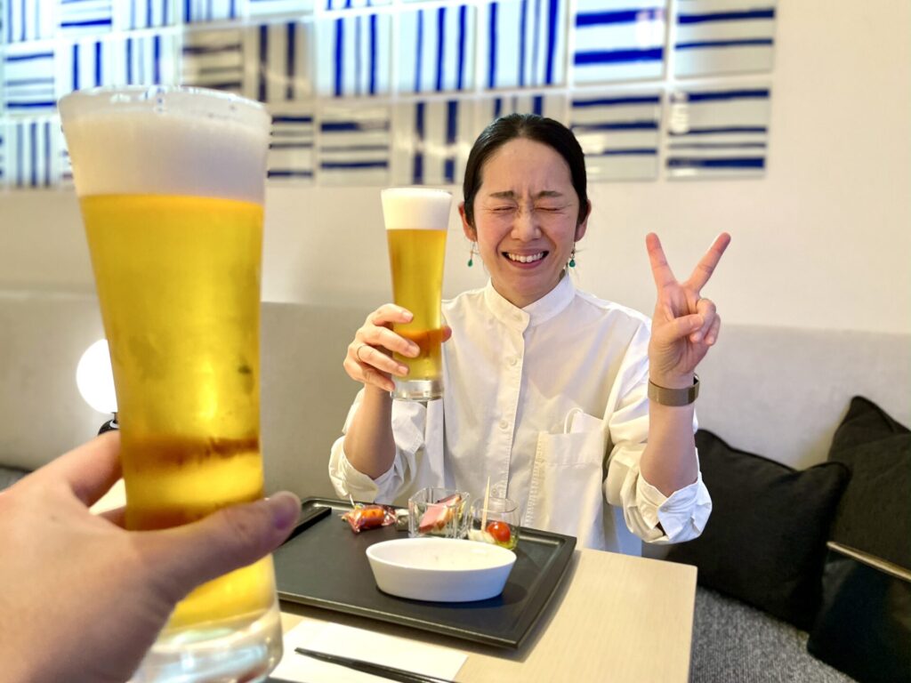 ヒルトン長崎 エグゼクティブラウンジ 生ビールで乾杯