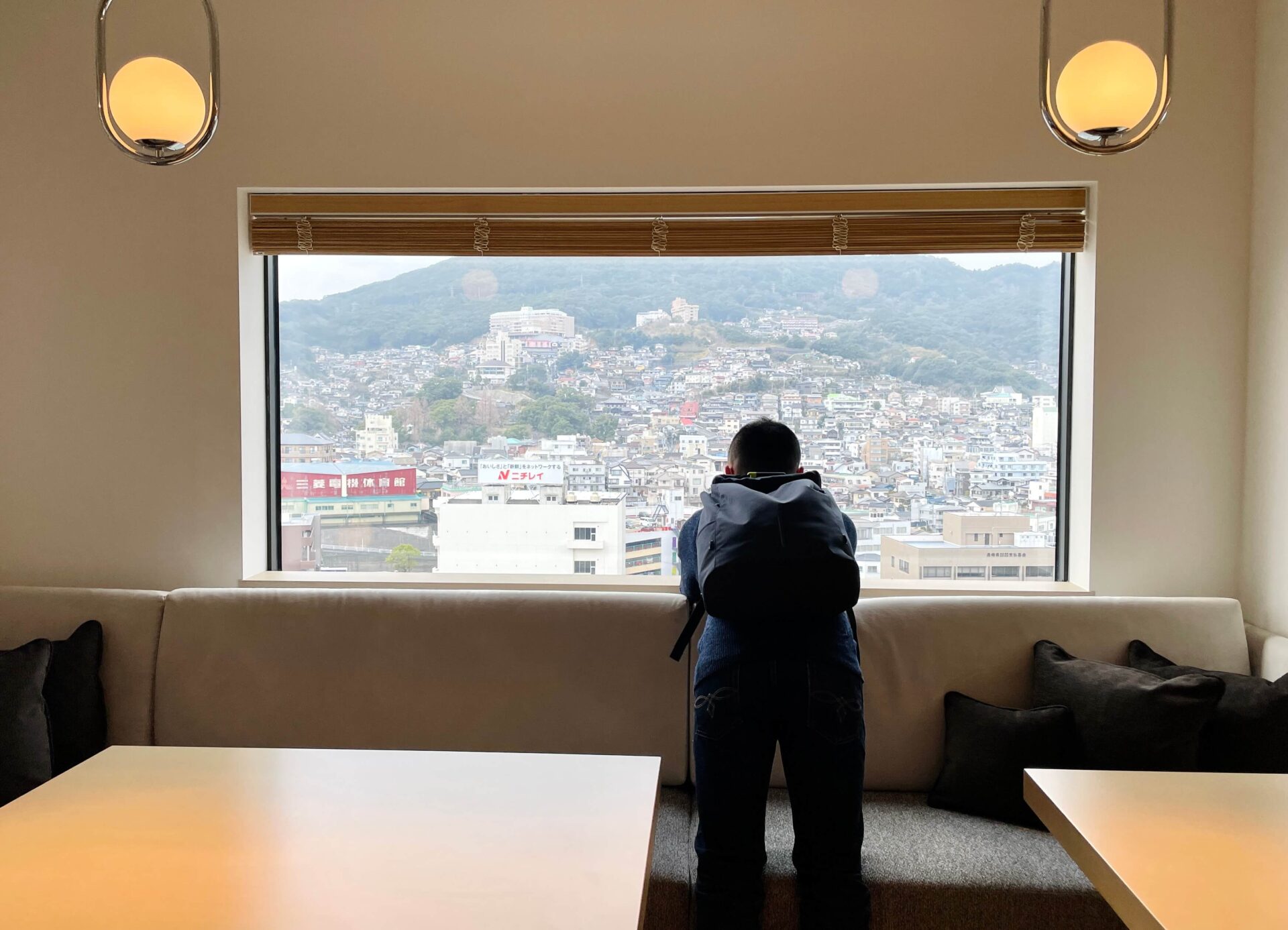 「ヒルトン長崎」エグゼクティブラウンジからの眺望を満喫中