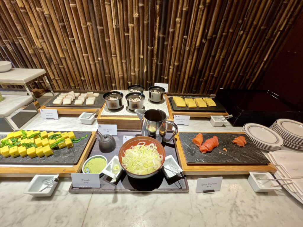 コンラッド東京 朝食ブッフェ そばと明太子