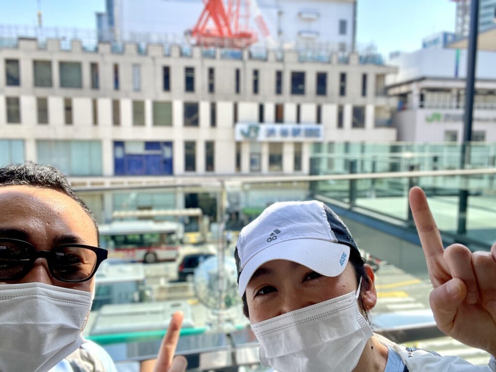 山手線一周　徒歩　渋谷で記念撮影