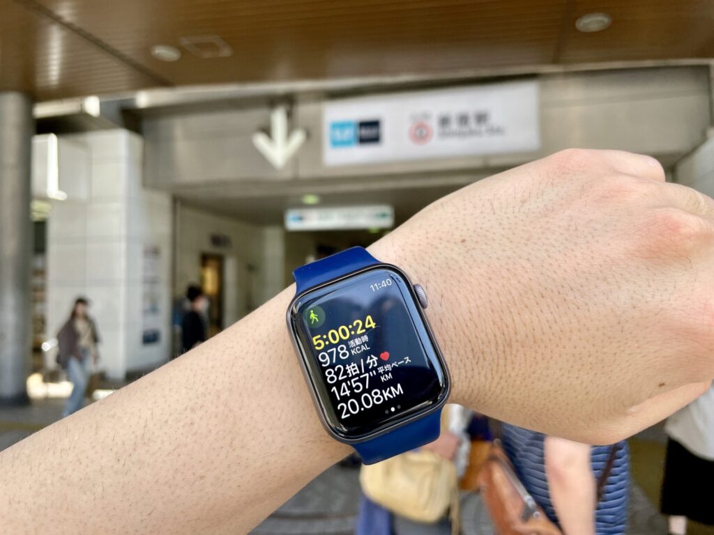 山手線一周　徒歩　20km通過