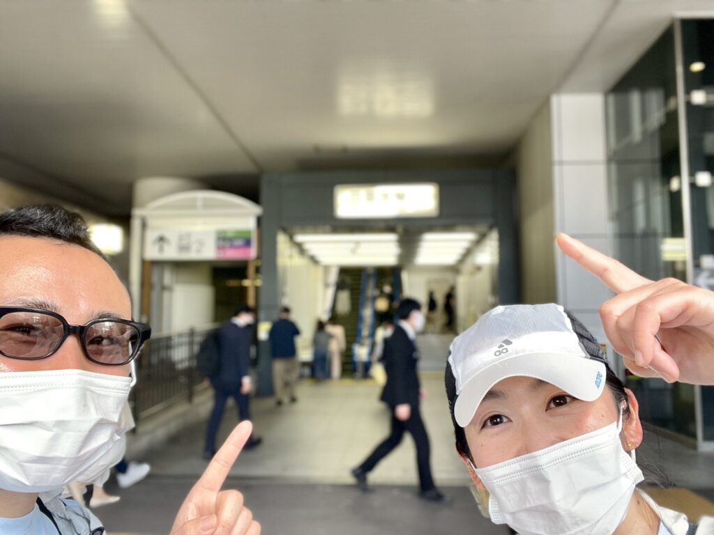 山手線一周　徒歩　西日暮里で記念撮影