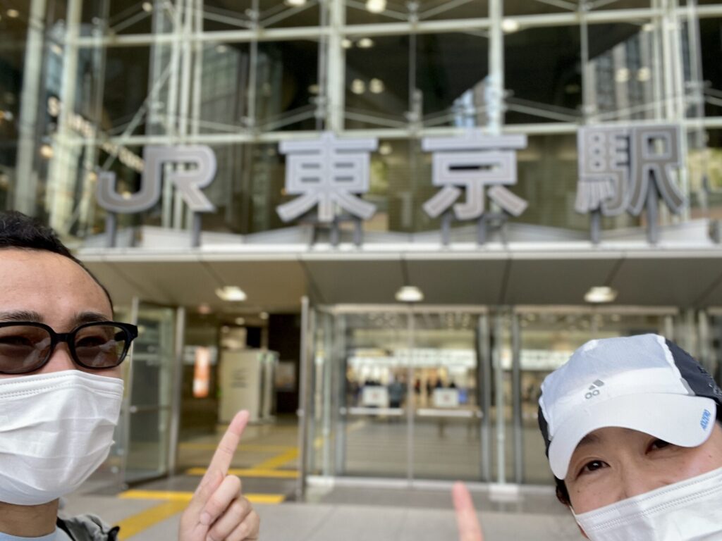 山手線一周　徒歩　東京で記念撮影