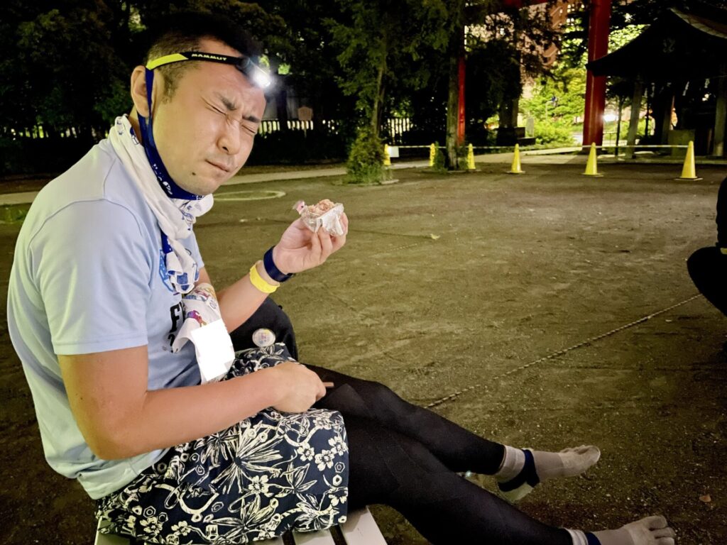 「東京エクストリームウォーク100」第3エイドステーションにて