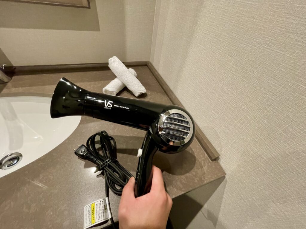 ヒルトン広島 エグゼクティブルーム ドライヤーはヴィダルサスーン