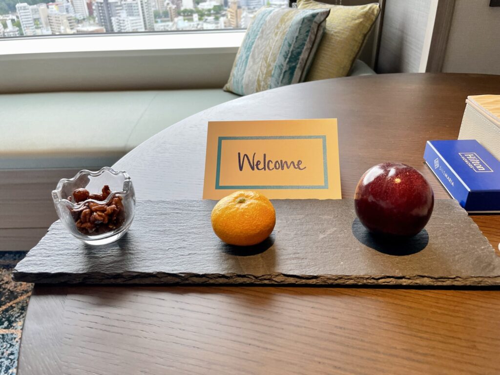 ヒルトン広島 エグゼクティブルーム ウェルカムフルーツ