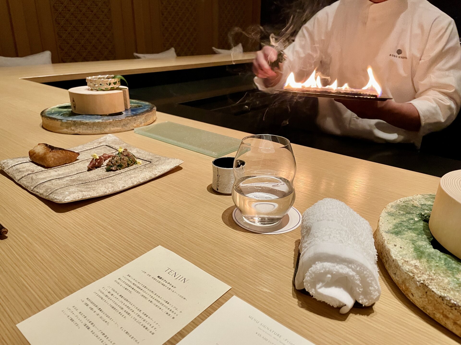 「ROKU KYOTO(ロク京都)」TENJIN シェフズテーブル ディナーの様子