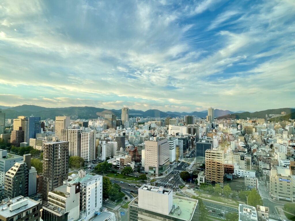 「ヒルトン広島」エグゼクティブラウンジからの眺望