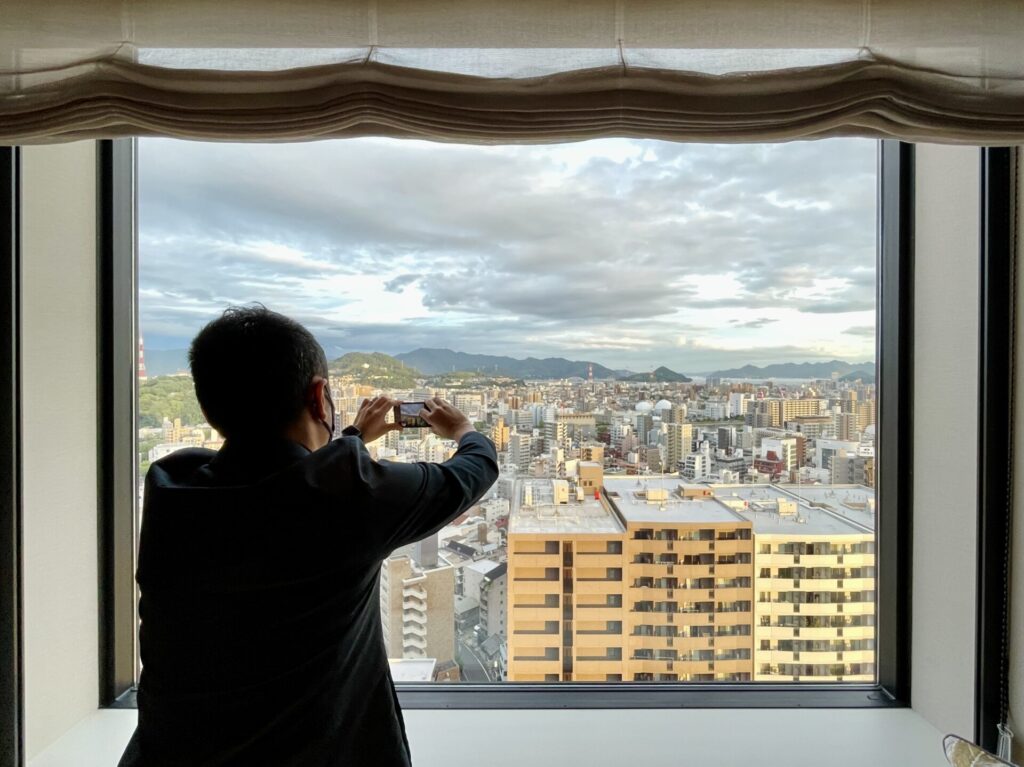 「ヒルトン広島」エグゼクティブラウンジにて