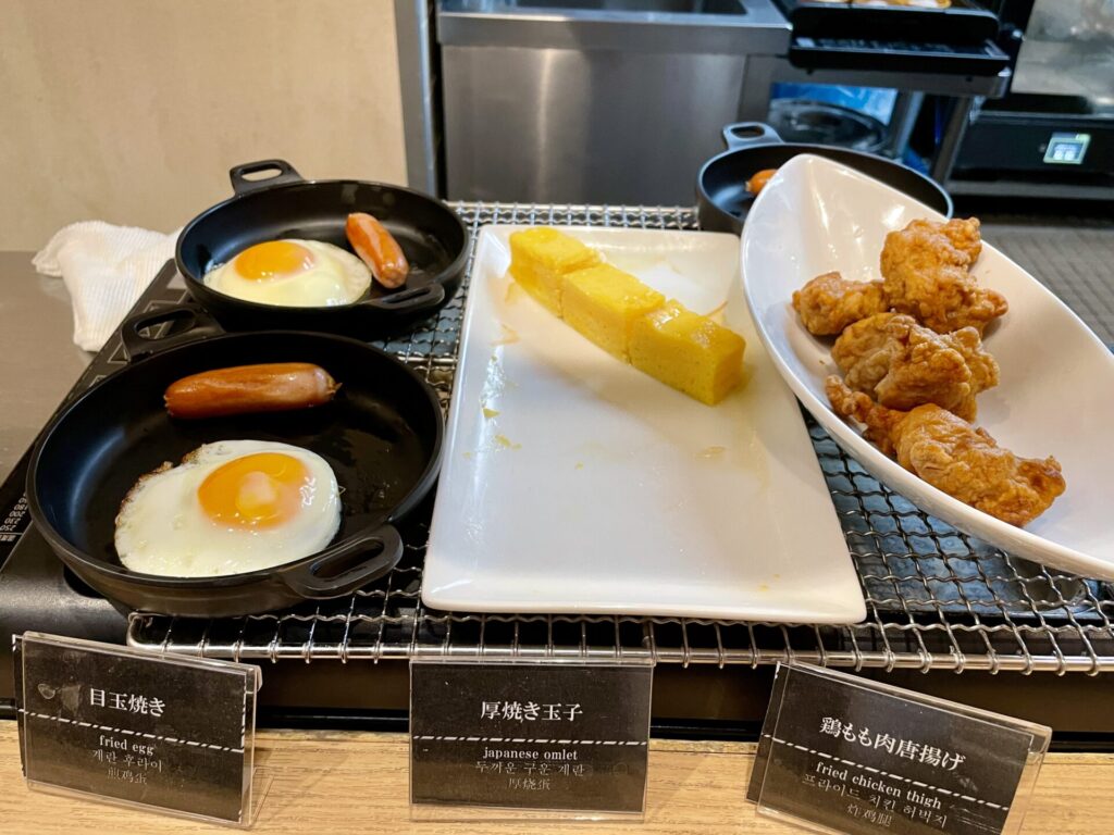 ドーミーイン秋葉原 朝食 唐揚げ 玉子焼き