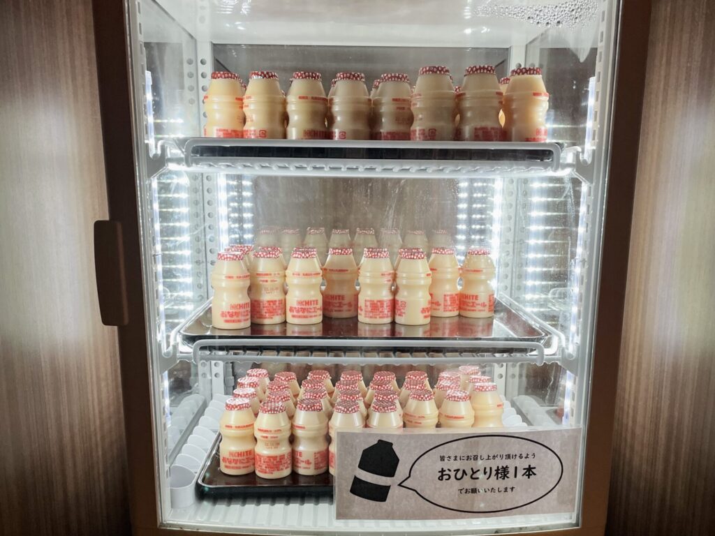 「ドーミーイン池袋」無料サービス 湯上がりサービスの乳酸菌飲料