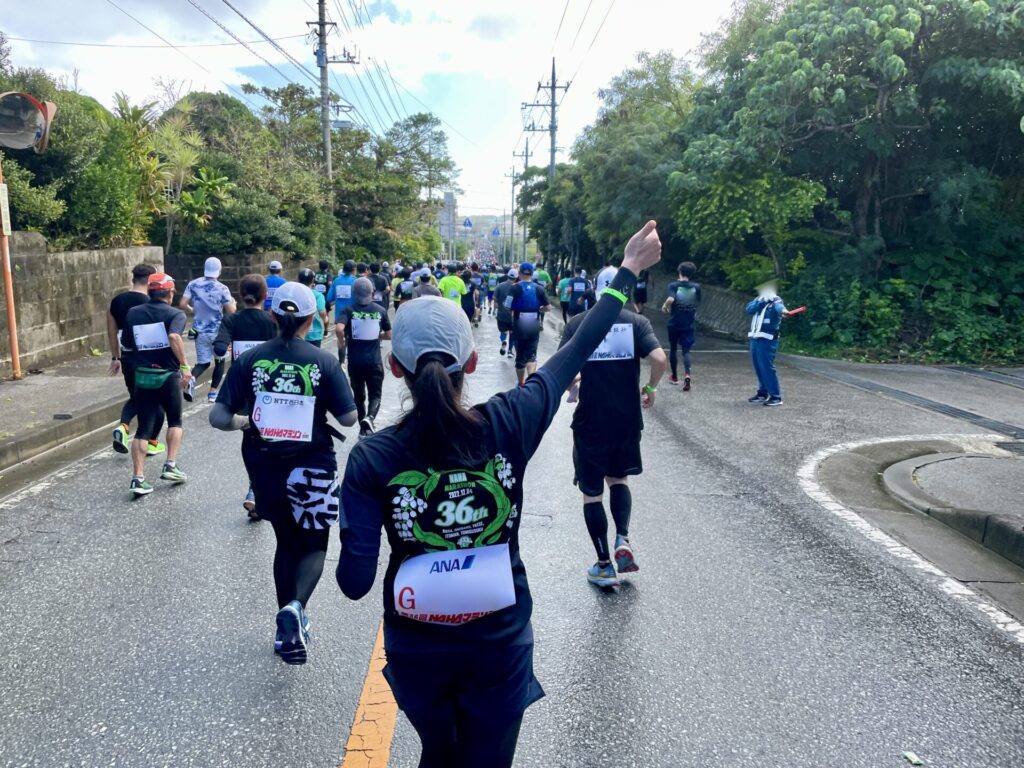 NAHAマラソン 16km過ぎの下り坂