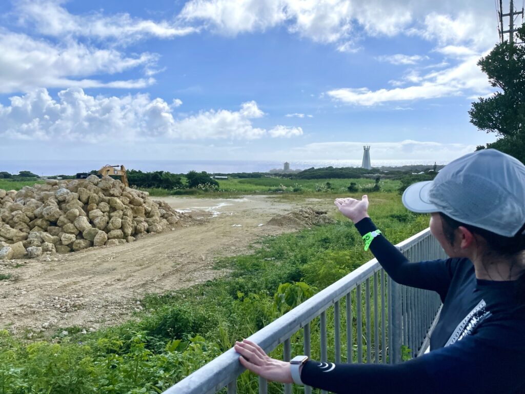 NAHAマラソン 海と平和記念公園が見えるポイント