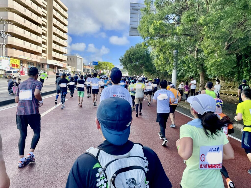 NAHAマラソン 9km過ぎからの登りの始まり