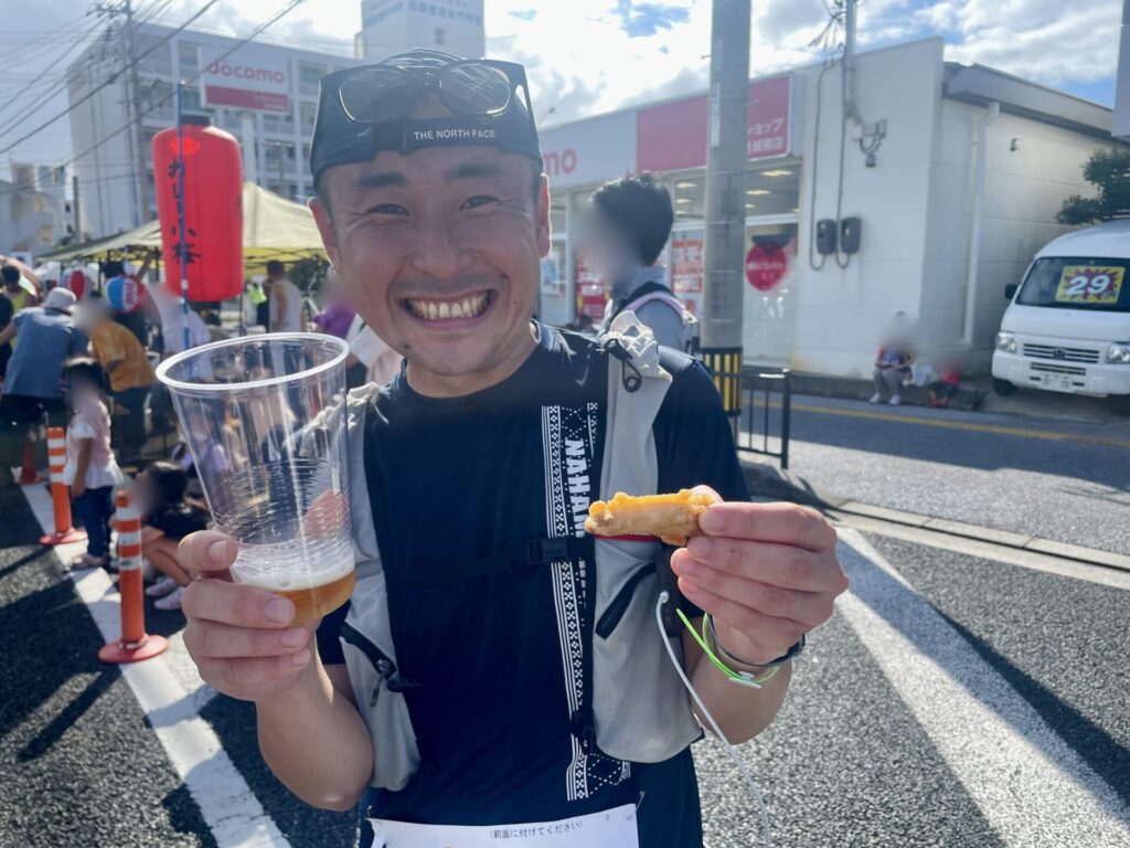 NAHAマラソン オリオンビールとチキンウイング