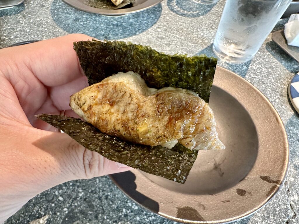 「立ち喰い鮨 人人」 8貫コース ノドグロの炙り