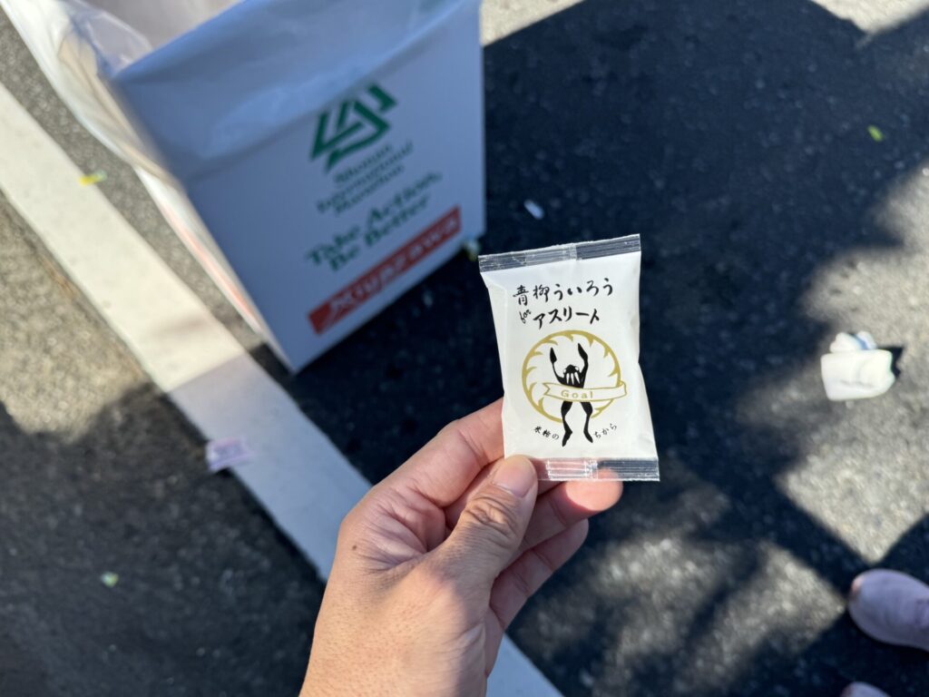 湘南国際マラソン 給食エイド 青柳ういろうforアスリート