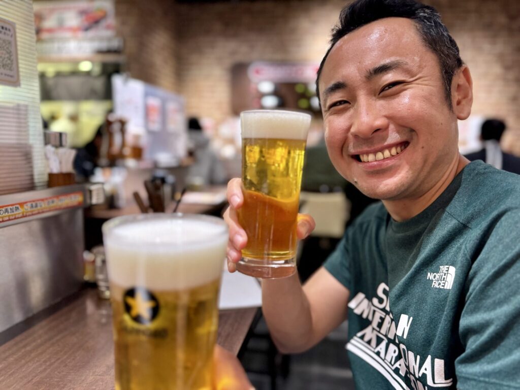 湘南国際マラソン お疲れ様ビール 乾杯