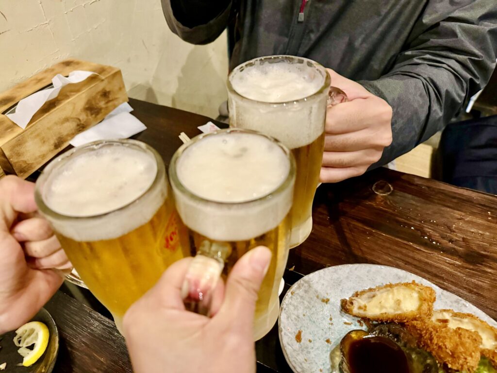 「17ENDハーフマラソン」大会前日に訪れた「居酒屋 でんみ」にて