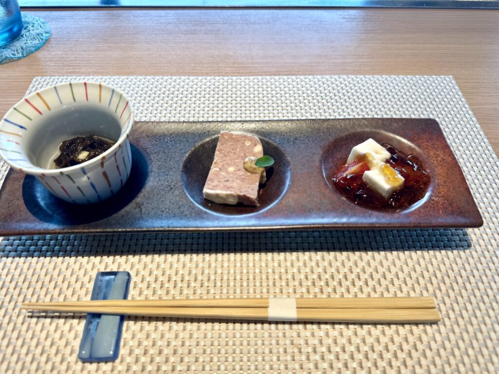 宮古島 ユキシオステーキ ランチ 前菜3種