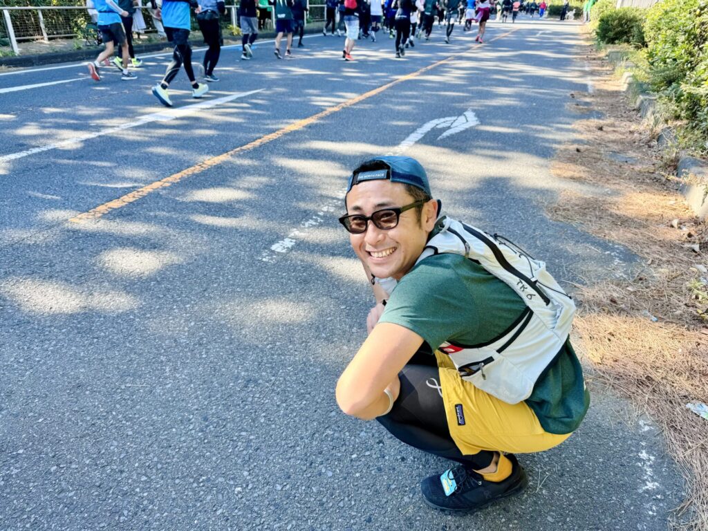 「湘南国際マラソン」ときどき屈伸休憩