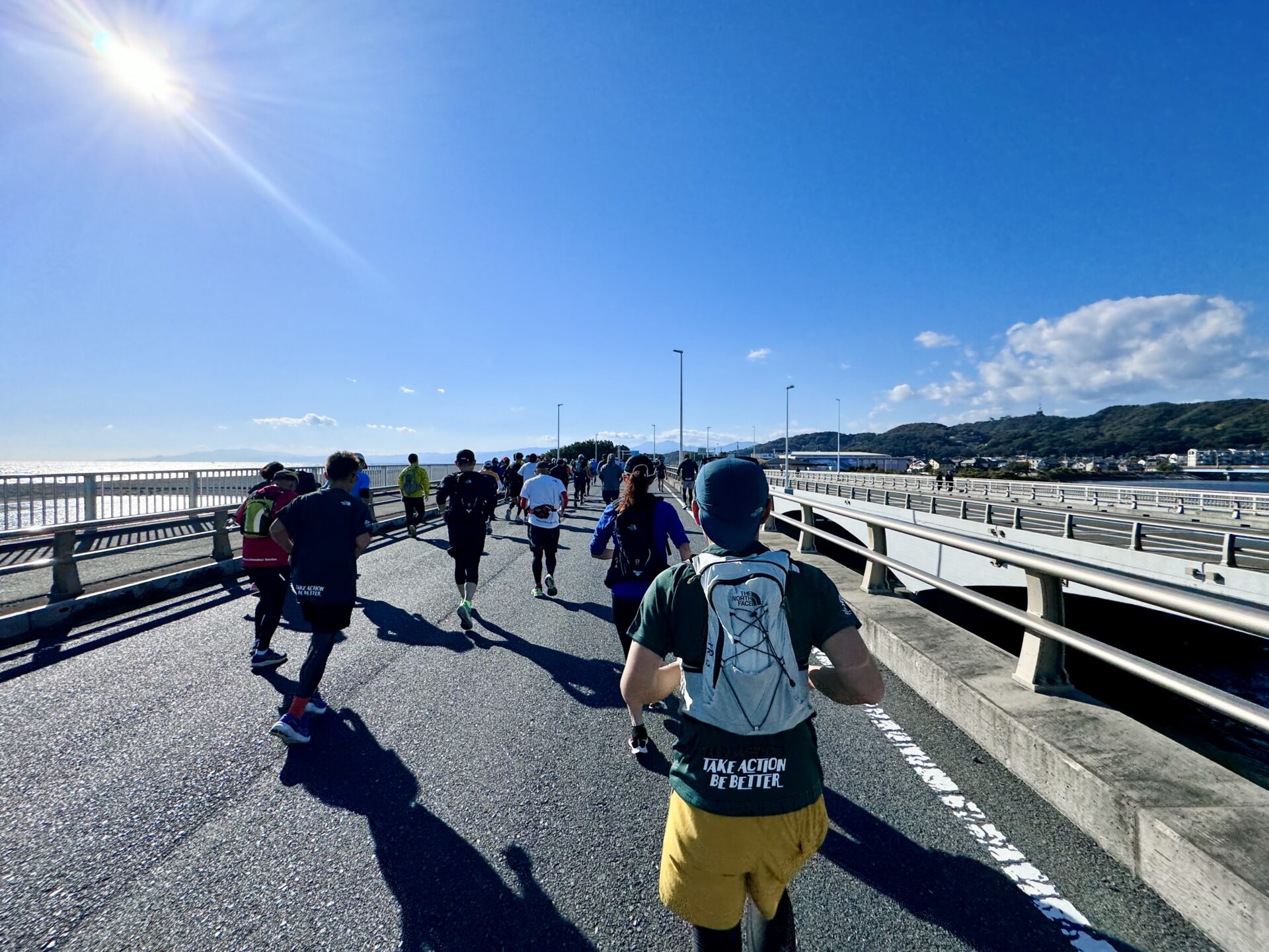 「湘南国際マラソン」復路の花水川橋