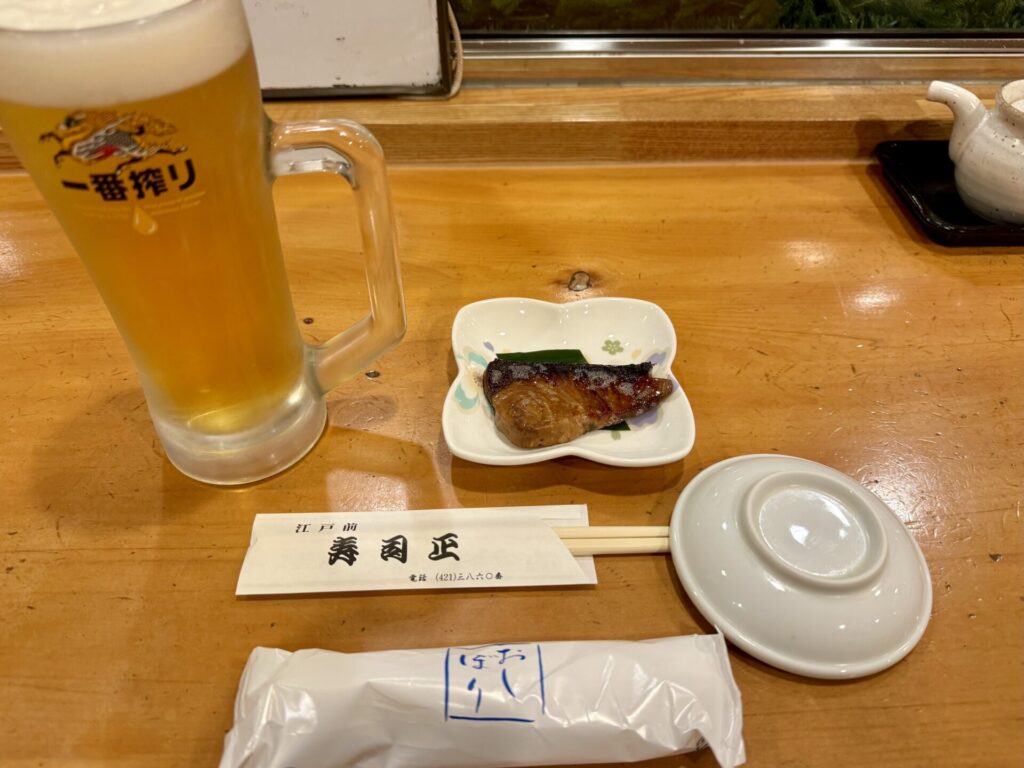 富山 寿司正 お通し ブリの照り焼き