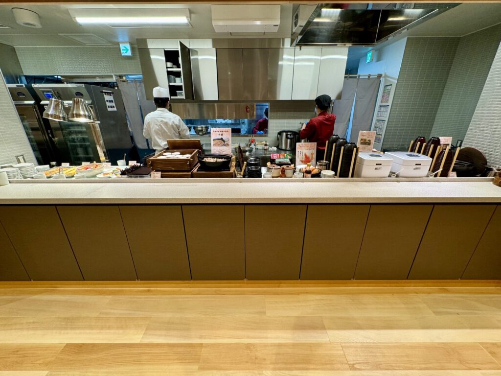 野乃浅草別邸 朝食 ビュッフェ台