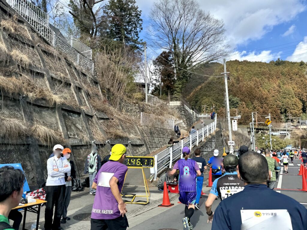 青梅マラソン 15km通過