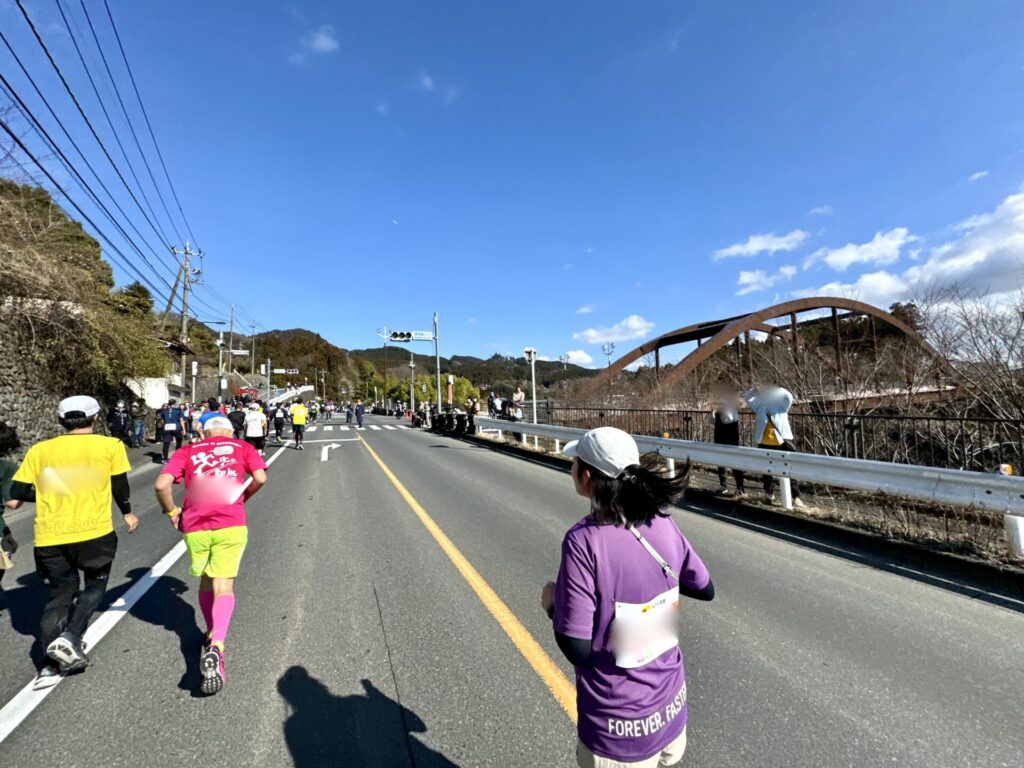 青梅マラソン 軍畑大橋 復路の難所