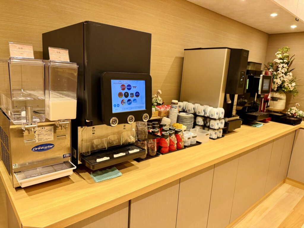 御宿 野乃浅草 別邸 朝食 ドリンクコーナー