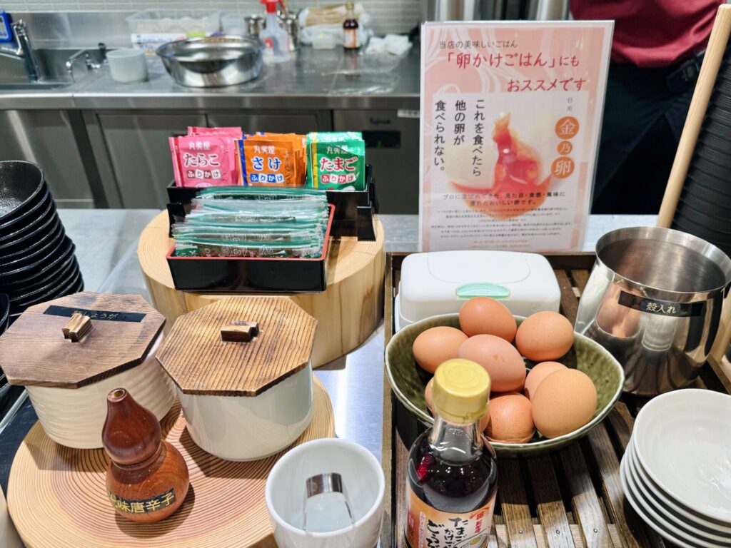 御宿 野乃浅草 別邸 朝食 卵かけご飯エリア