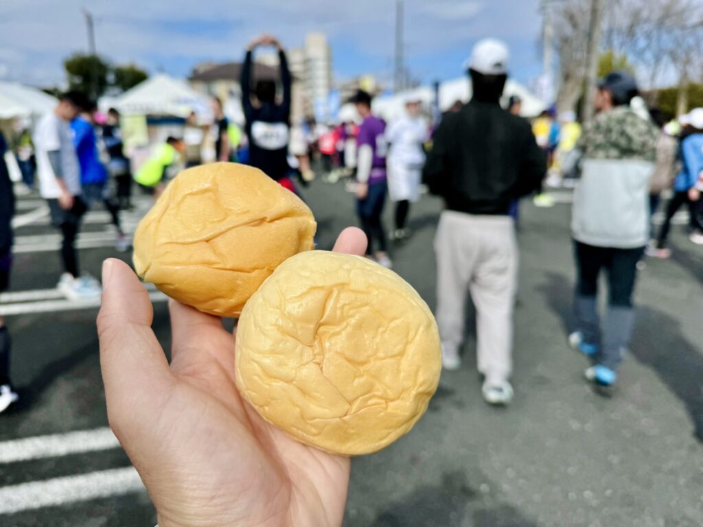 青梅マラソン スタート前の補給食