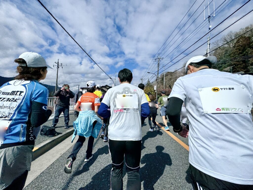 青梅マラソン 日向和田駅前の様子