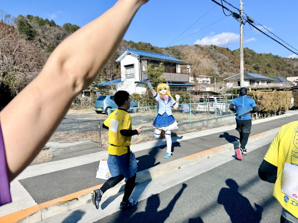 青梅マラソン 湘南国際でも会ったキャラクターに遭遇