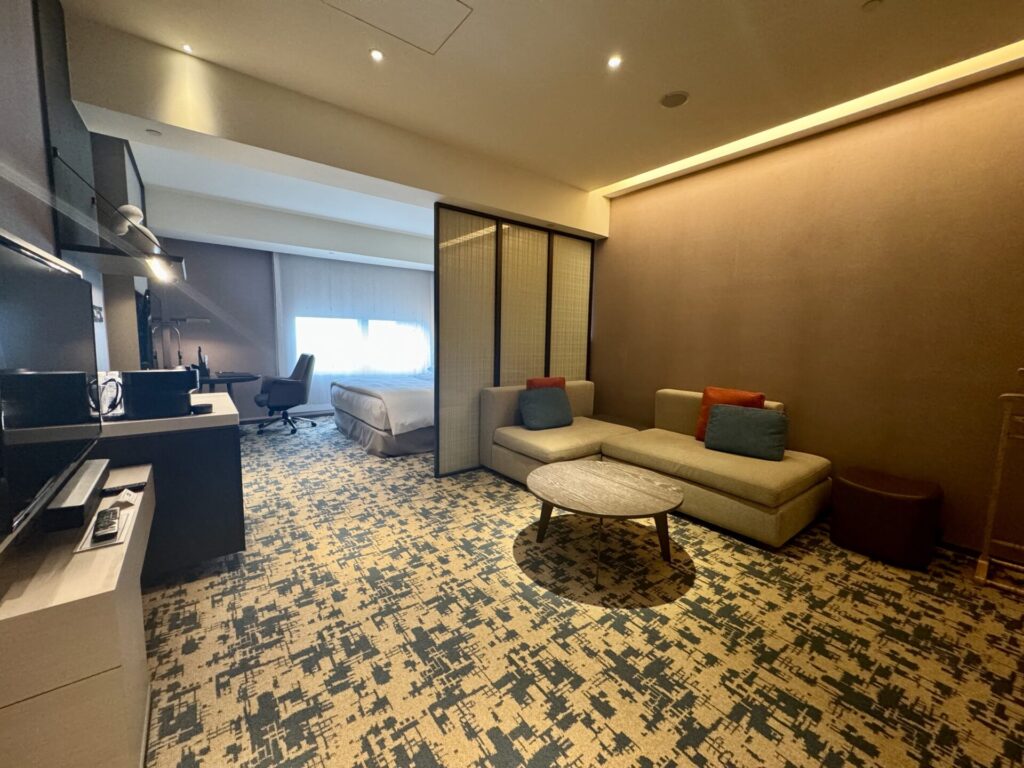 ヒルトン台北新板 デラックススイート エントランスからの眺め