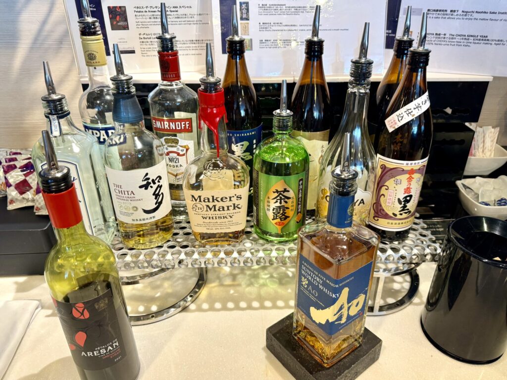 羽田空港 ANAラウンジ アルコールラインナップ