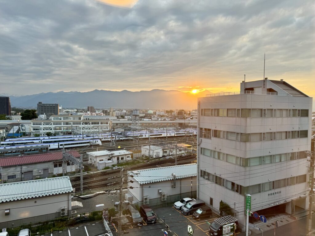 御宿 野乃松本 客室からの夕景