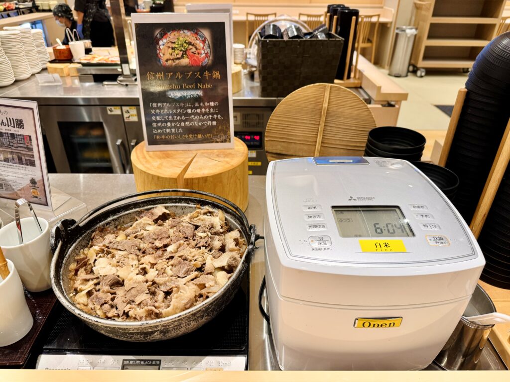 御宿 野乃 松本 朝食ビュッフェのごはん