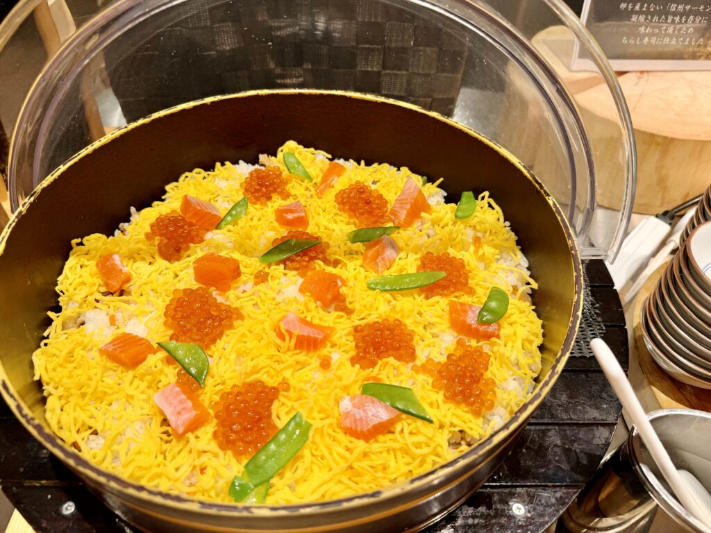 御宿 野乃 松本 朝食 信州サーモンちらし