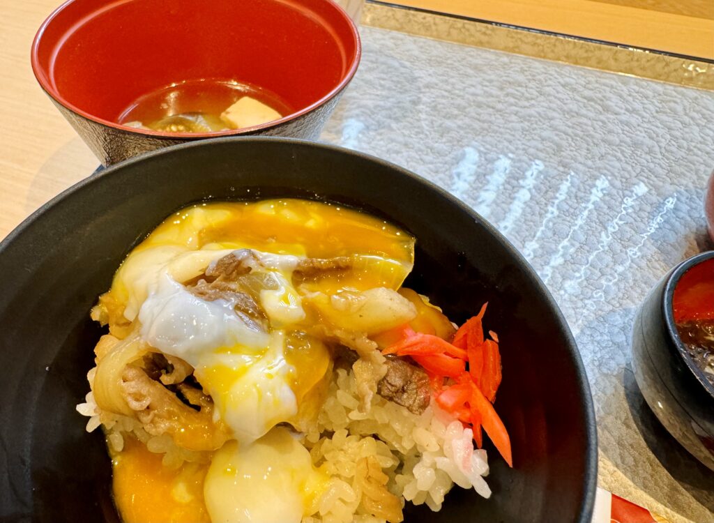 御宿 野乃 松本 朝食 信州アルプス牛鍋の牛丼