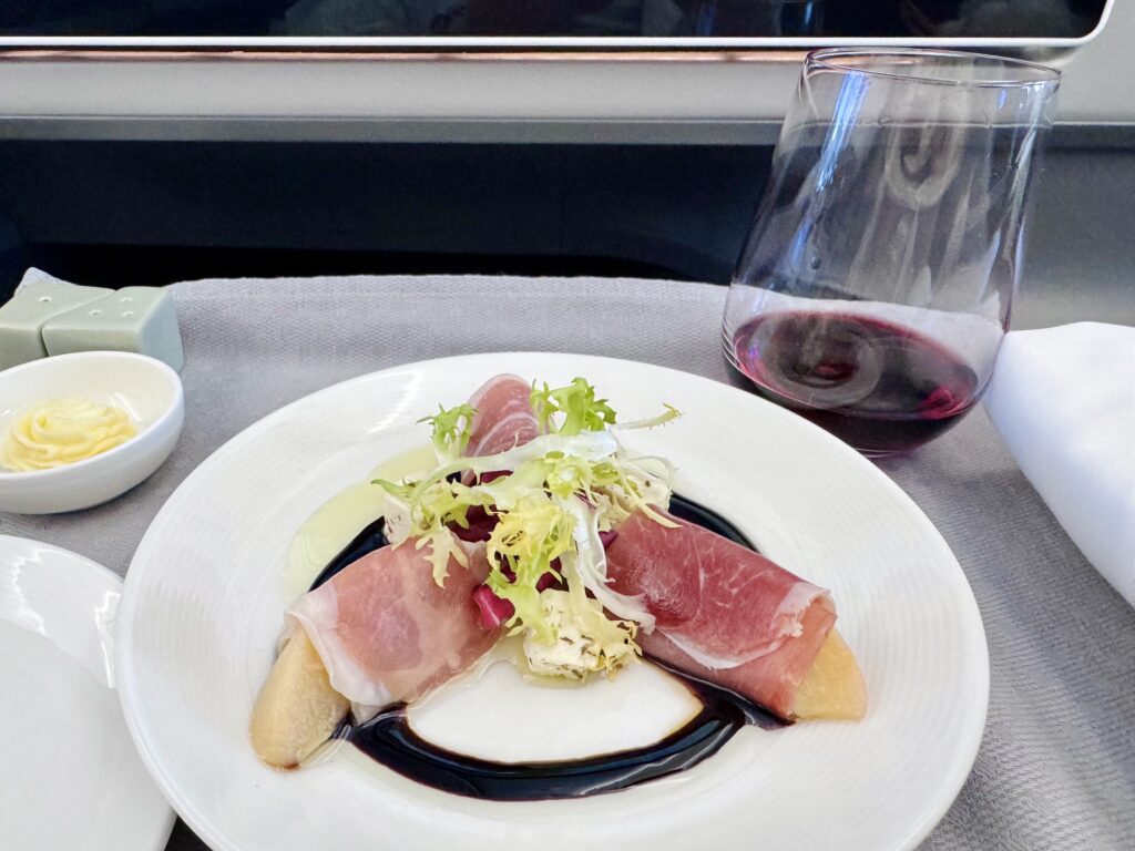 エバー航空 ロイヤルローレルクラス 機内食