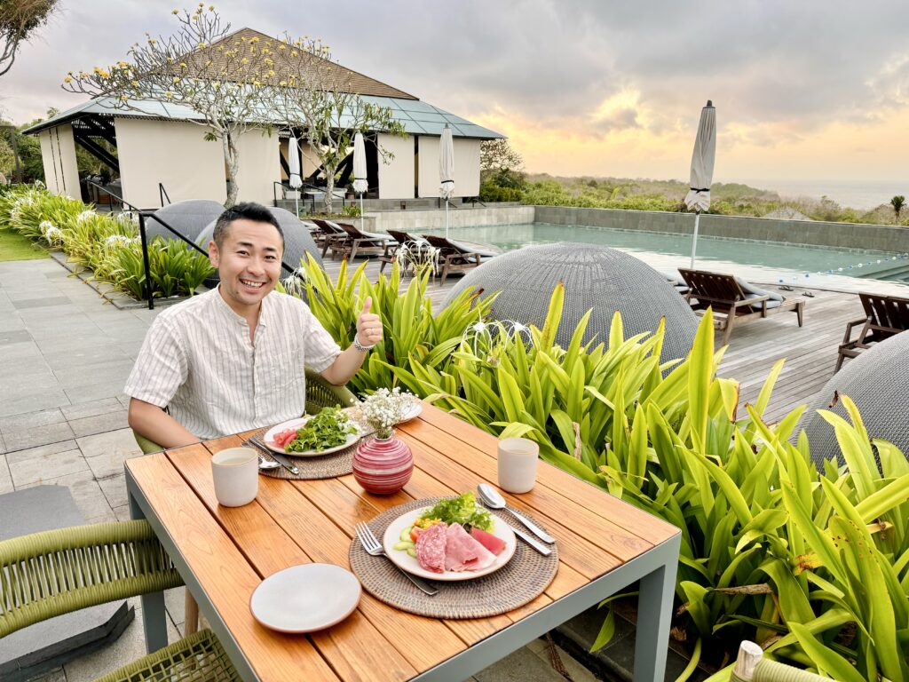 Umana Bali(ウマナバリ)LXR 朝食にて