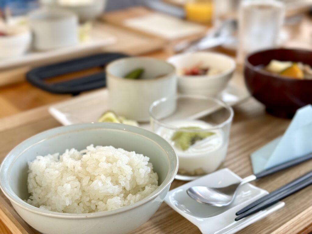 BLANC FUJI 朝食 白米はミルキークイーン