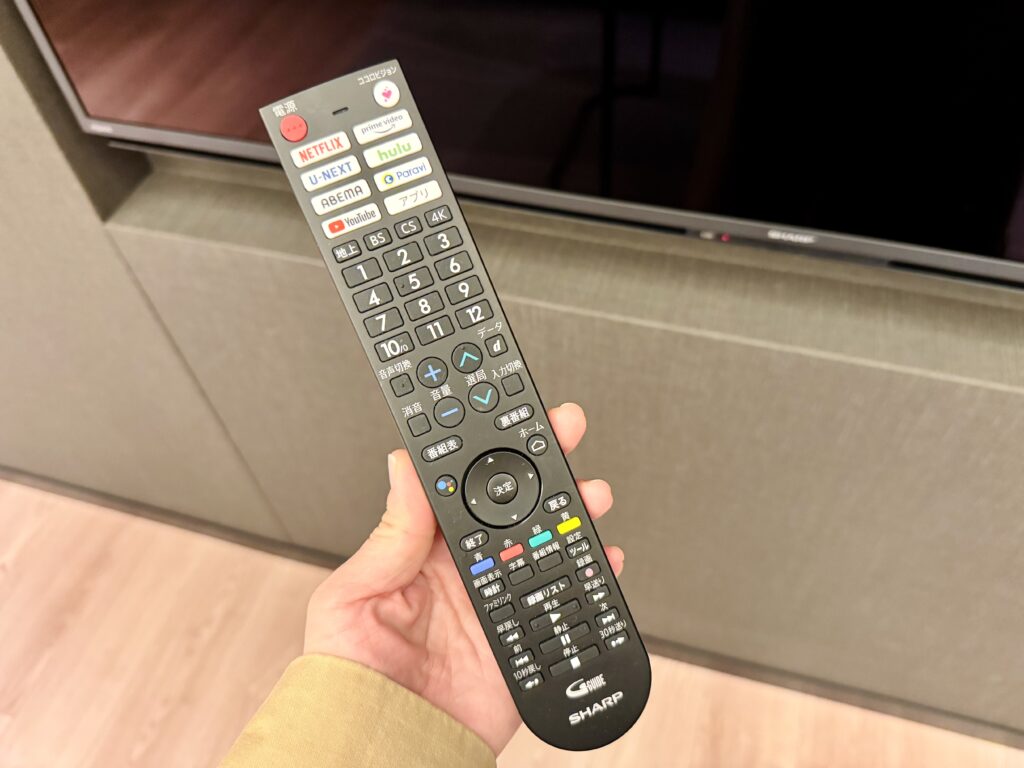 キャノピー大阪 コーナースイート リビング TVリモコン