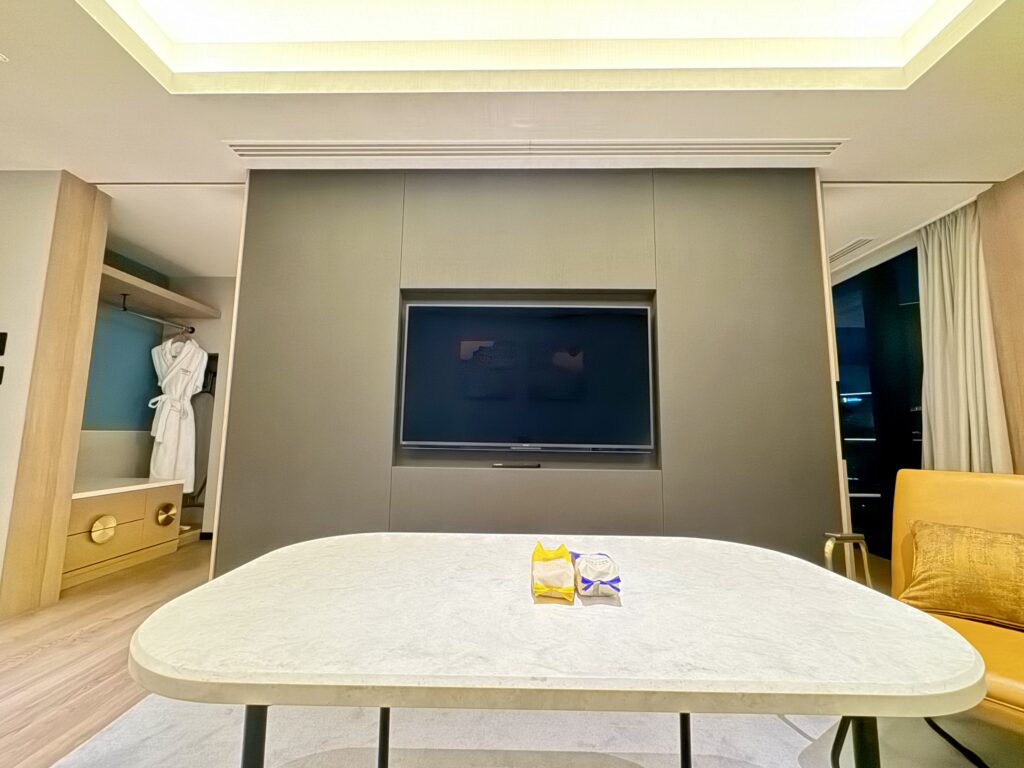 キャノピー大阪 コーナースイート ソファからテレビを眺める