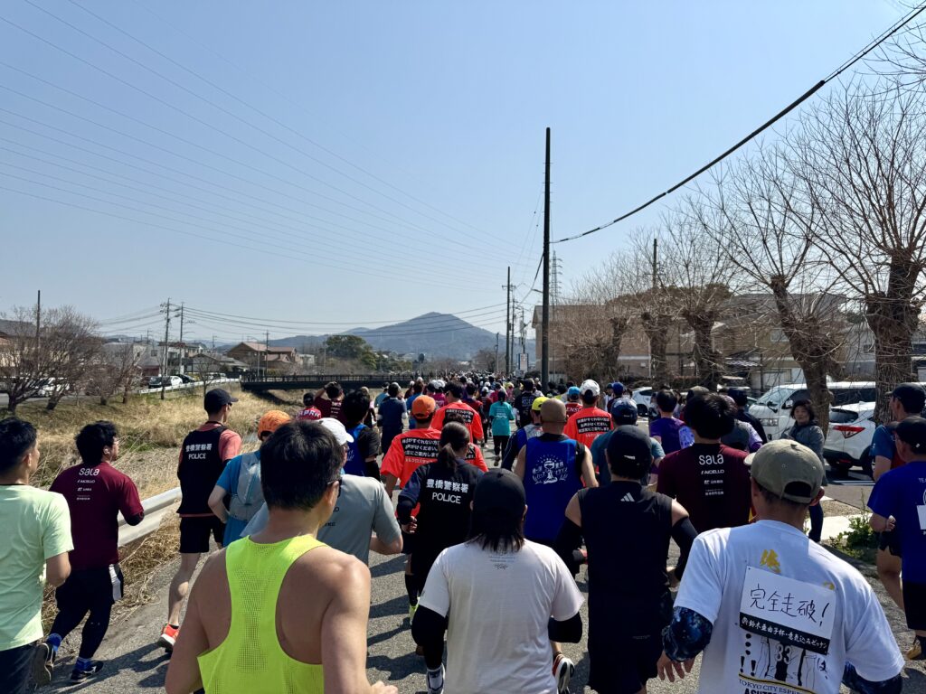 豊橋ハーフマラソン コース途中で見えた山並み