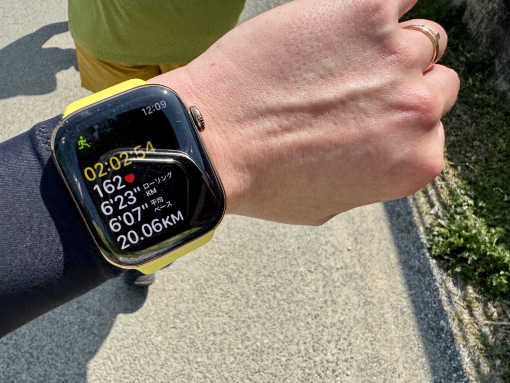 豊橋ハーフマラソン 20km地点 アップルウォッチ