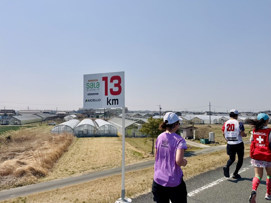 豊橋ハーフマラソン 13km通過